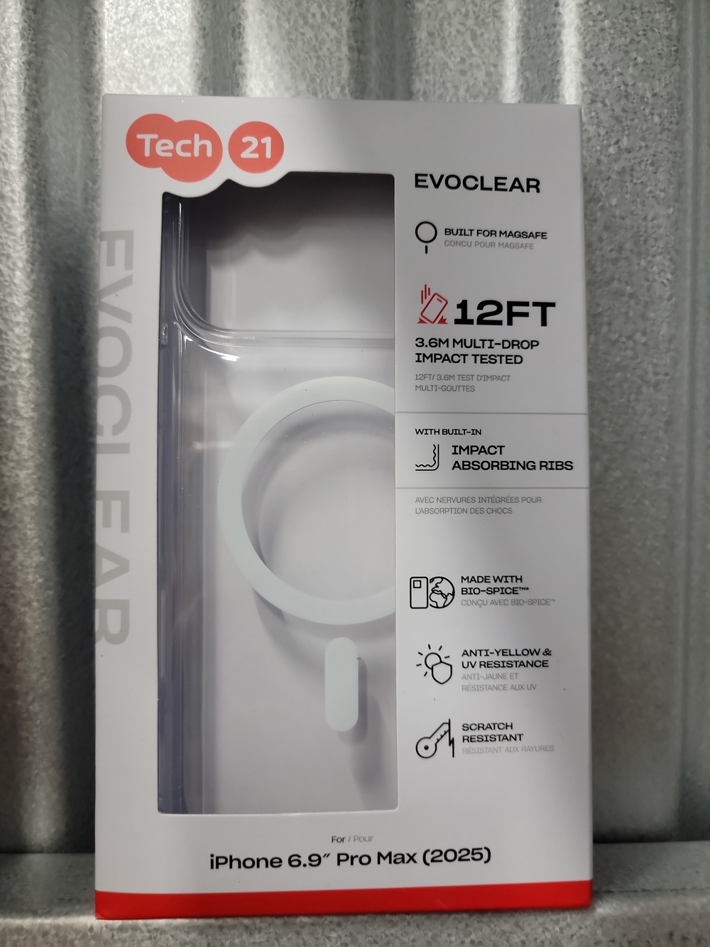 Tech21 EvoClear Protective Case - Clear, For iphone 17 Pro Max, Magsafe